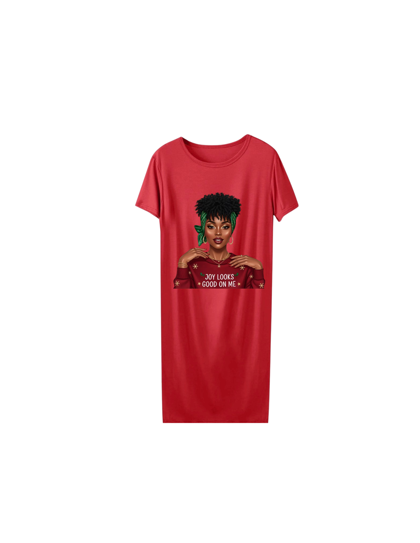 Joy Looks Good On Me Short Sleeve Women Cotton Nightgown