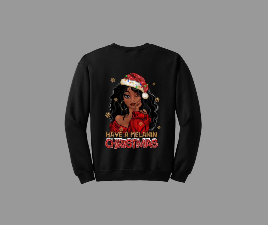 Women Melanin Christmas Sweatshirt