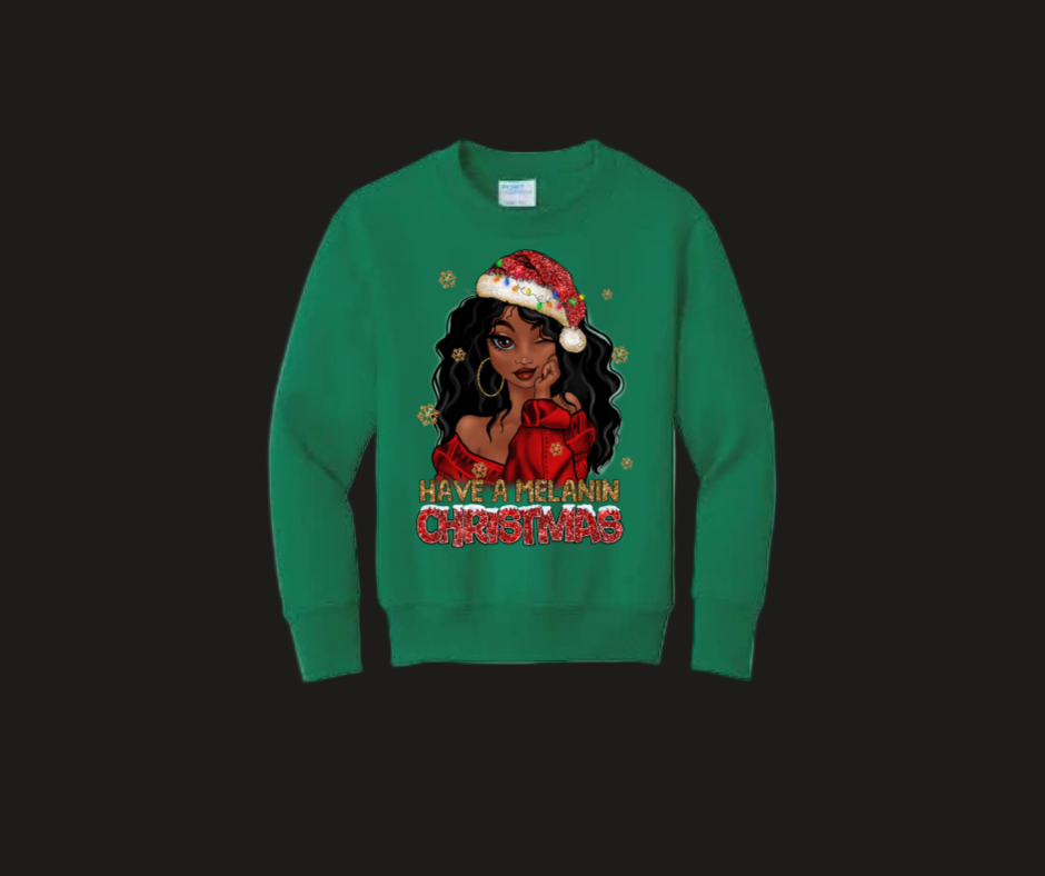 Women Melanin Christmas Sweatshirt