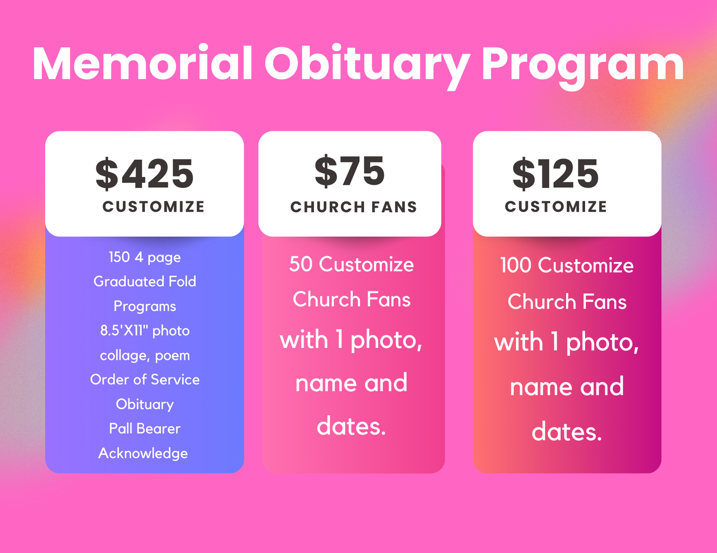 Funeral Memorial Programs