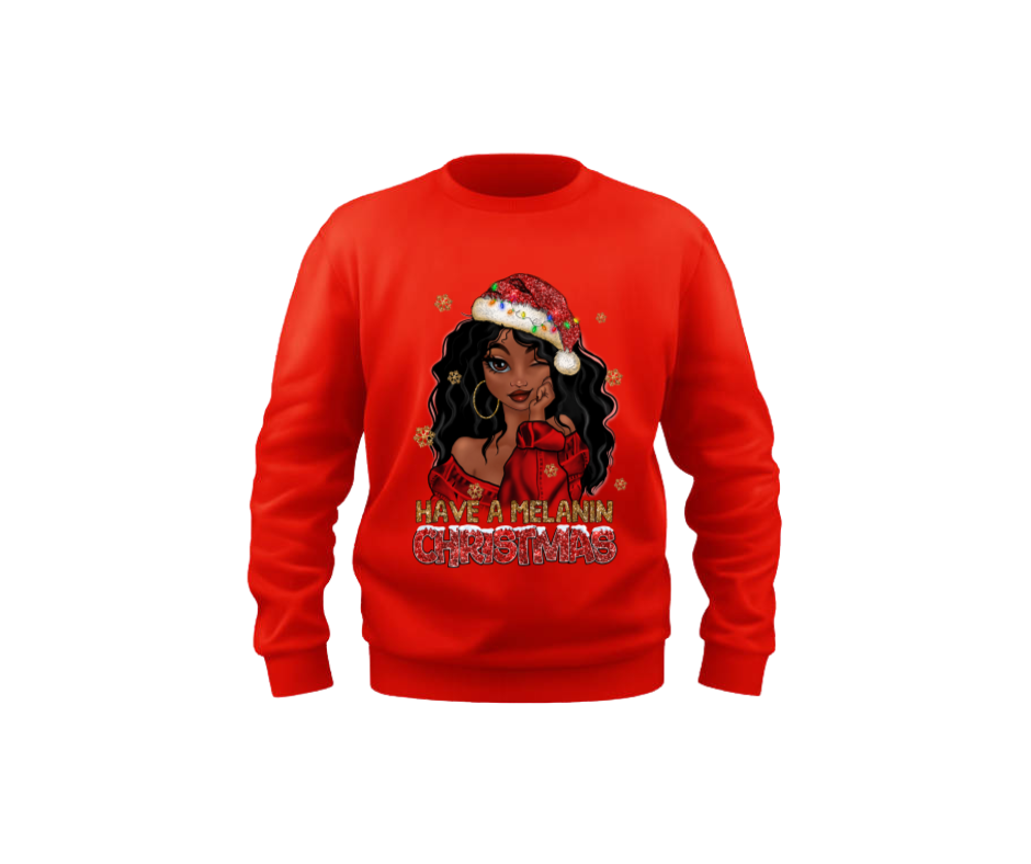 Women Melanin Christmas Sweatshirt